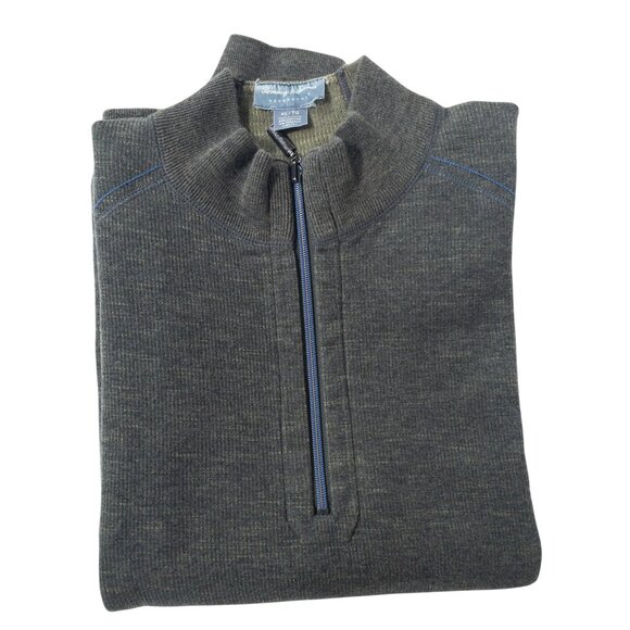 Tommy Bahama Green Reversible Quarter Zip Sweater SZ XL Cotton Blend Warm - Picture 3 of 12